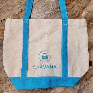 Carvana cotton canvas tote bag blue